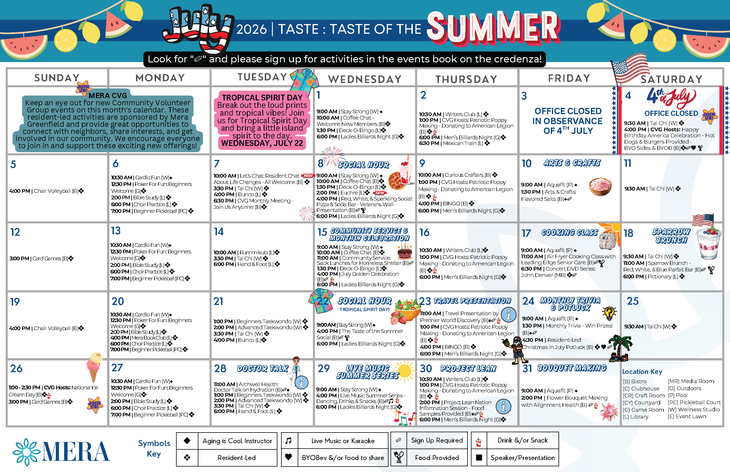 July Event Calendar